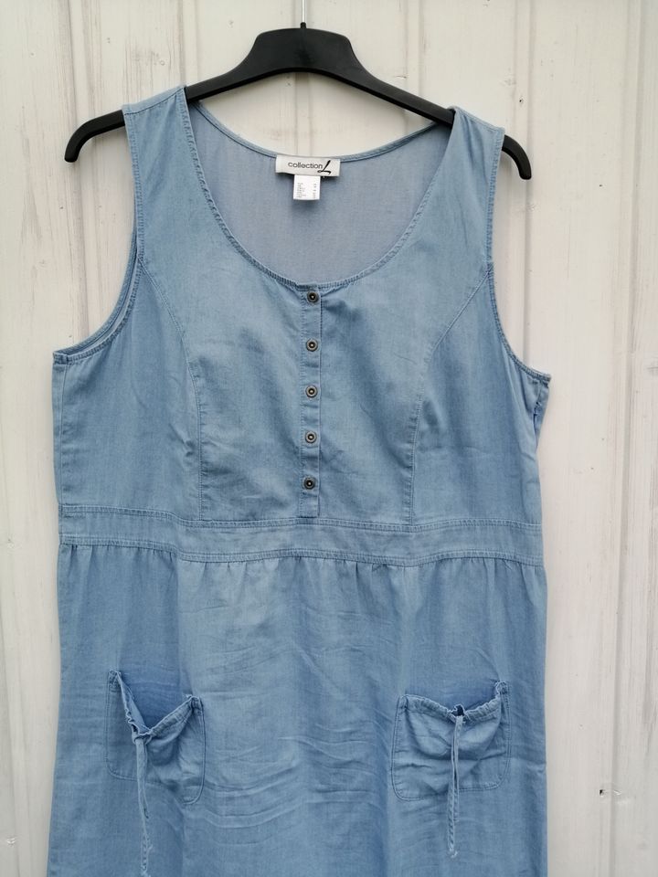 Collection Damen Kleid Sommerkleid 44 Trägerkleid blau leicht in Durbach
