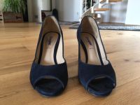 Halb offener Pump/ High Heel, Wildleder/Leder, blau Baden-Württemberg - Radolfzell am Bodensee Vorschau