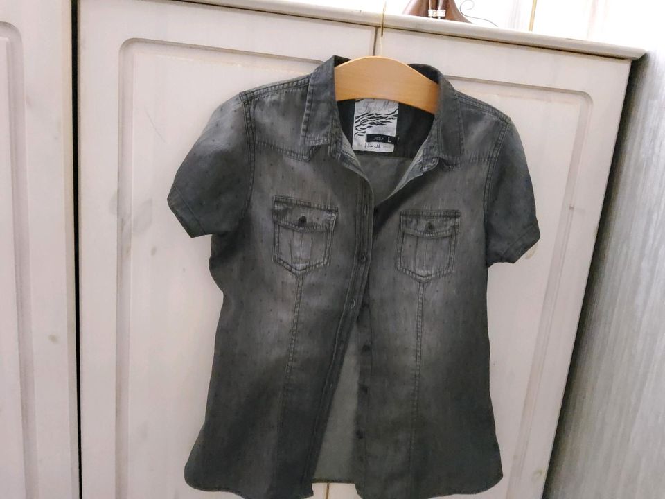 Bluse Fresh Made, gr.38, Jeansoptik,1xgewaschen, 100% Baumwolle in Hamburg