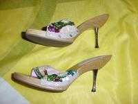 Vintage High Heels Mules Holz Clogs Zoccoli Pantolette Chrom 9cm Bayern - Velburg Vorschau
