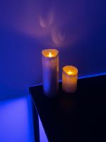 Sompex 2x Kerze LED Flame Echtwachs, Silber, 12,5cm und 23cm Niedersachsen - Bovenden Vorschau