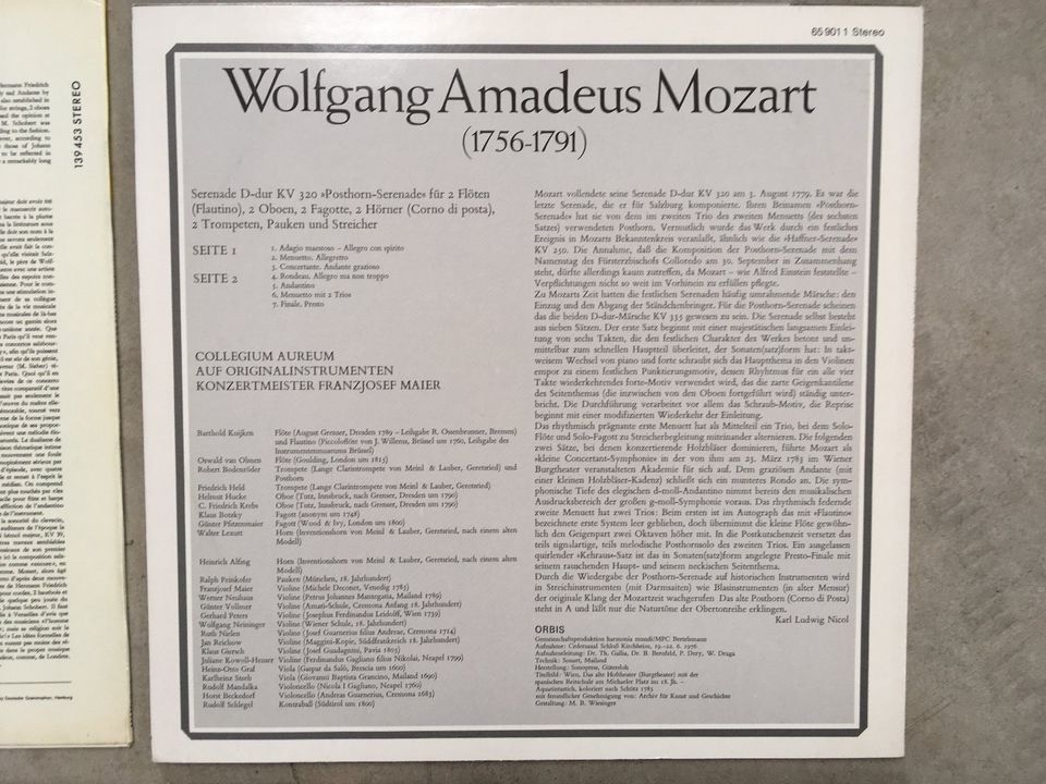 5x Schallplatte LP Mozart Klavierkonzerte Posthorn Symphonien in Osloß