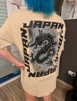Cooles T-Shirt mit Drache backprint in beige / schwarz Bayern - Frensdorf Vorschau