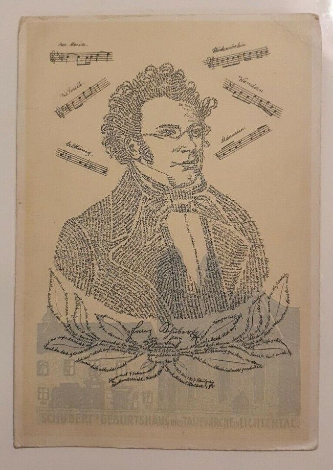 1828 Schubert Jubiläums Postkarte 1928 Portrait in München