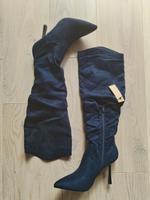 Dunkelblaue Kniehohe Stiletto Stiefel Gr. 39, Pfennigabsatz, Top Bayern - Karlstein Vorschau