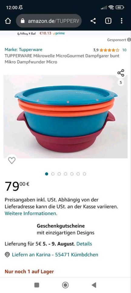 Tupperware MicroGourmet in Kümbdchen