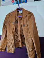 ONLY Damen Biker Jacke aus Leder Braun Gr. 36 Kragen abgenutzt Baden-Württemberg - Spaichingen Vorschau