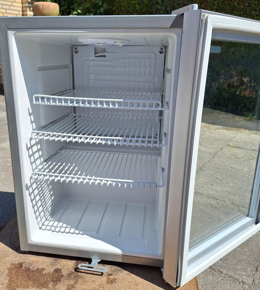 Edelstahl Mini Kühlschrank, Glastür, LED, Gastro cool, gebraucht in Oststeinbek