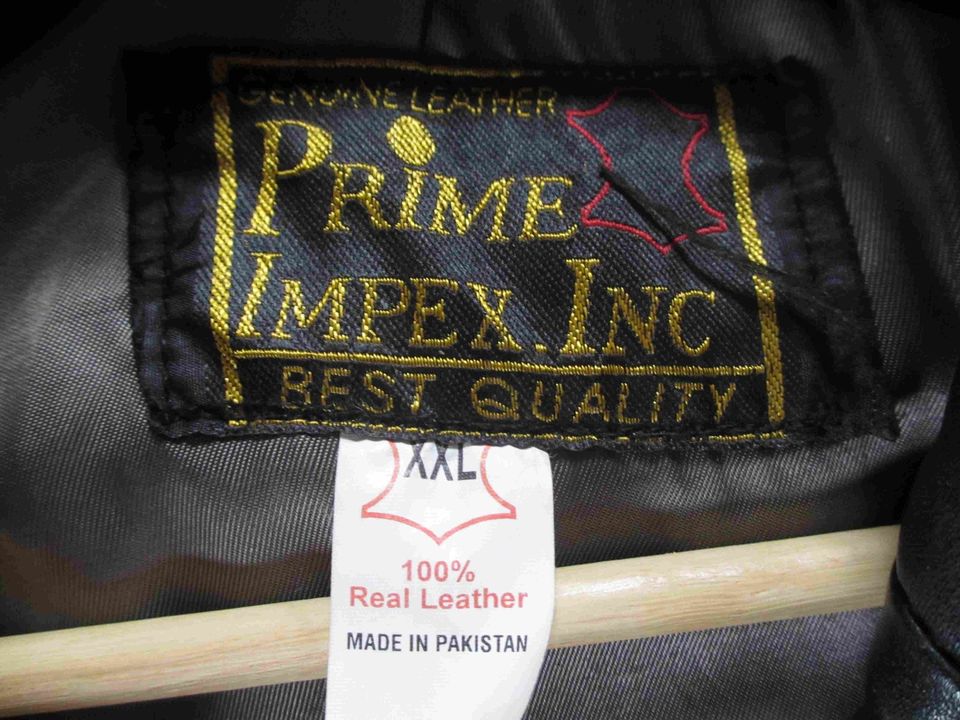 Prime Impex Inc LEDERMantel Echt-Leder schwarz guter Zustand kul in Stuttgart