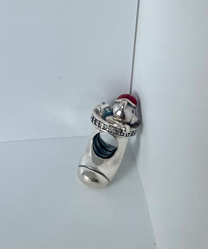 Pandora Charm-Anhänger „Weihnachtsstrumpf mit Bär“, silber in Leipzig