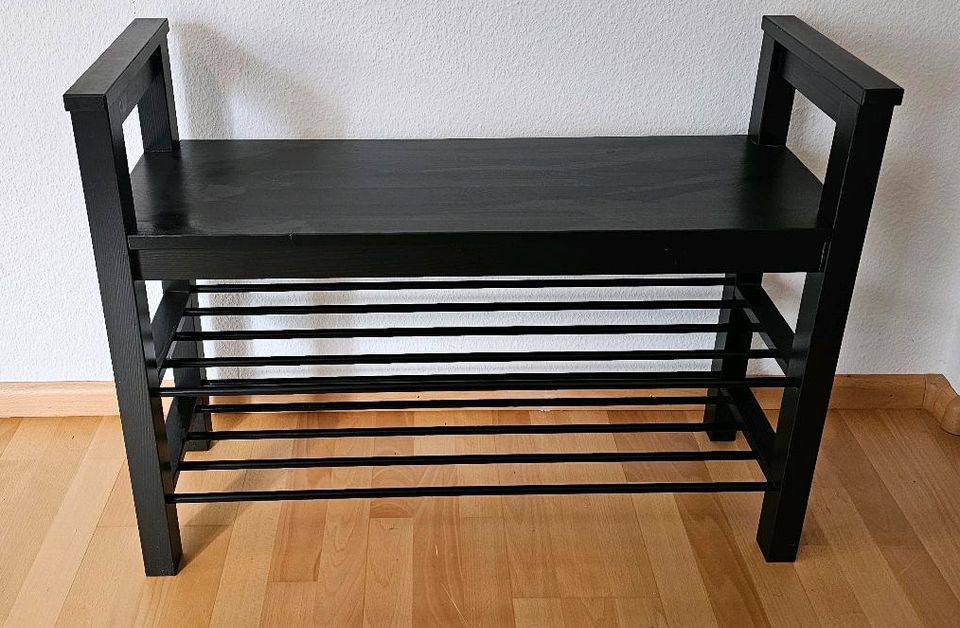 IKEA HEMNES Bank mit Schuhablage, schwarzbraun, in Waldkirch