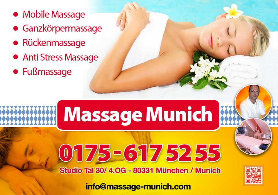 Massage München Tal 30 - auch kurzfristige Termine in München