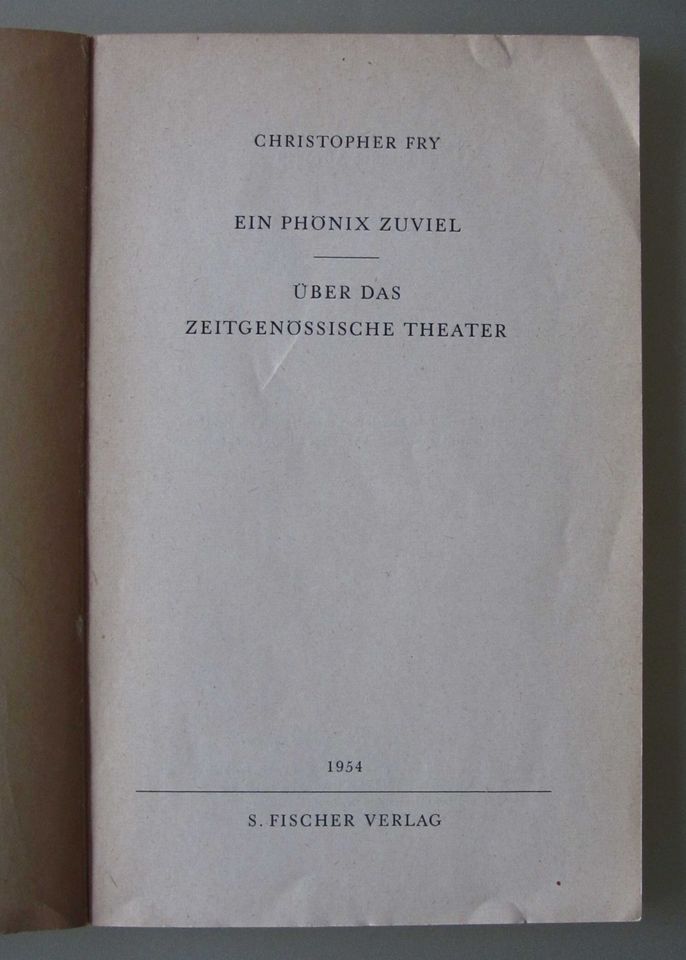 Christopher Fry: Ein Phönix zuviel (1954) in Mauritz