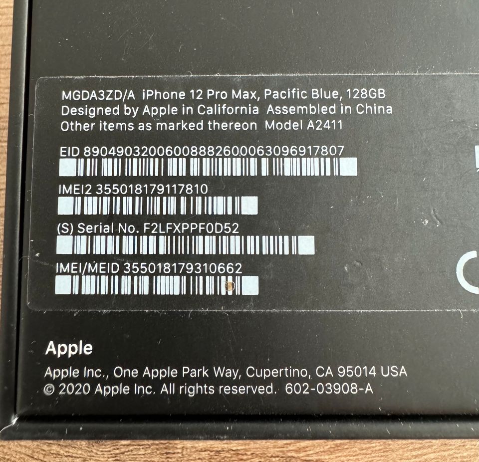 Apple iPhone 12 Pro Max Pasific Blue 128gb - LEERE VERPACKUNG in Berlin