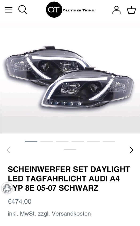 Audi A4 LED Scheinwerfer für BJ 05-07 in Gundelfingen