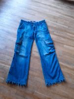Coole Jeans, sehr weite Beine, Cargotaschen,  Saumverzierung Kiel - Kronshagen Vorschau