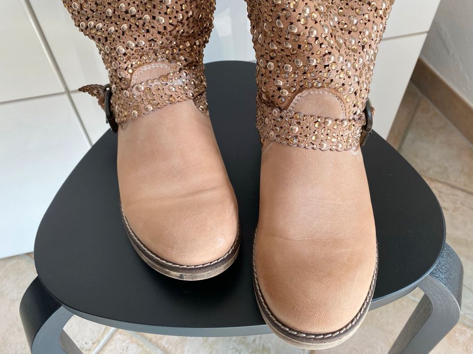 Metisse Made In Italy Damen Sommer Stiefeletten Stiefel Leder 40 in Hattenhofen
