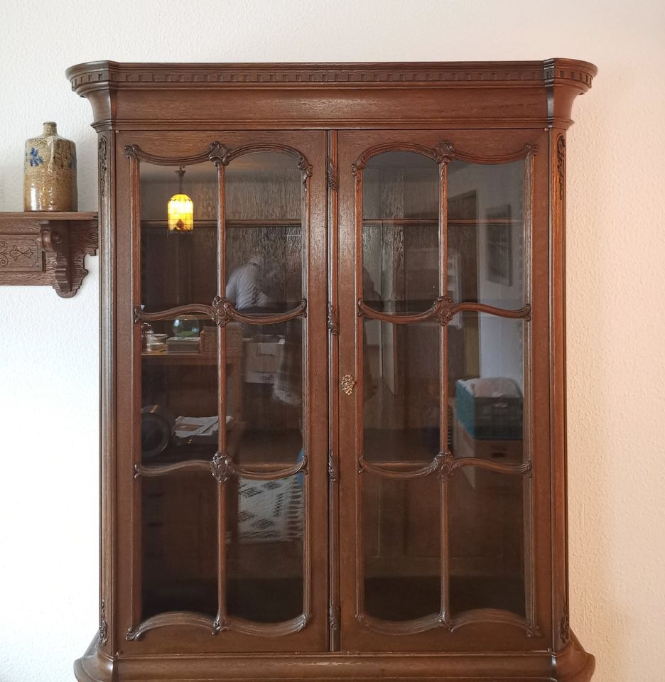 Gründerzeit Vitrine Eiche (1 von 2) um 1900 - 300€* VHB in Ensheim