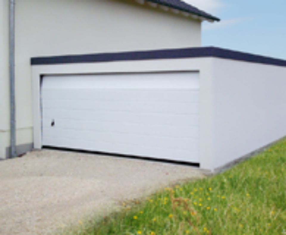 Großraumgarage, Garage, Fertiggarage, verputzt, verschiedene Farben in Ravensburg