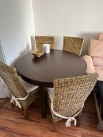 Tisch rund ausziehbar mit 4 Rattan Stühlen Farbe braun Wuppertal - Langerfeld-Beyenburg Vorschau