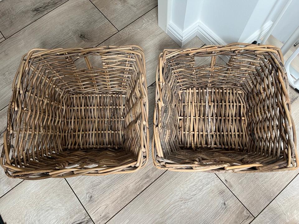 Rattankörbe 2er Set / Ikea - Aufbewahrung Korb Shabby chic in Gadebusch