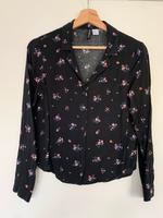 Schwarze Bluse mit Blumen von H&M Berlin - Steglitz Vorschau