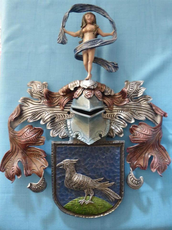Wappen Menk Menck Meinke ua.USA Deutschl.Ritter JungfrauTaube in Mölln