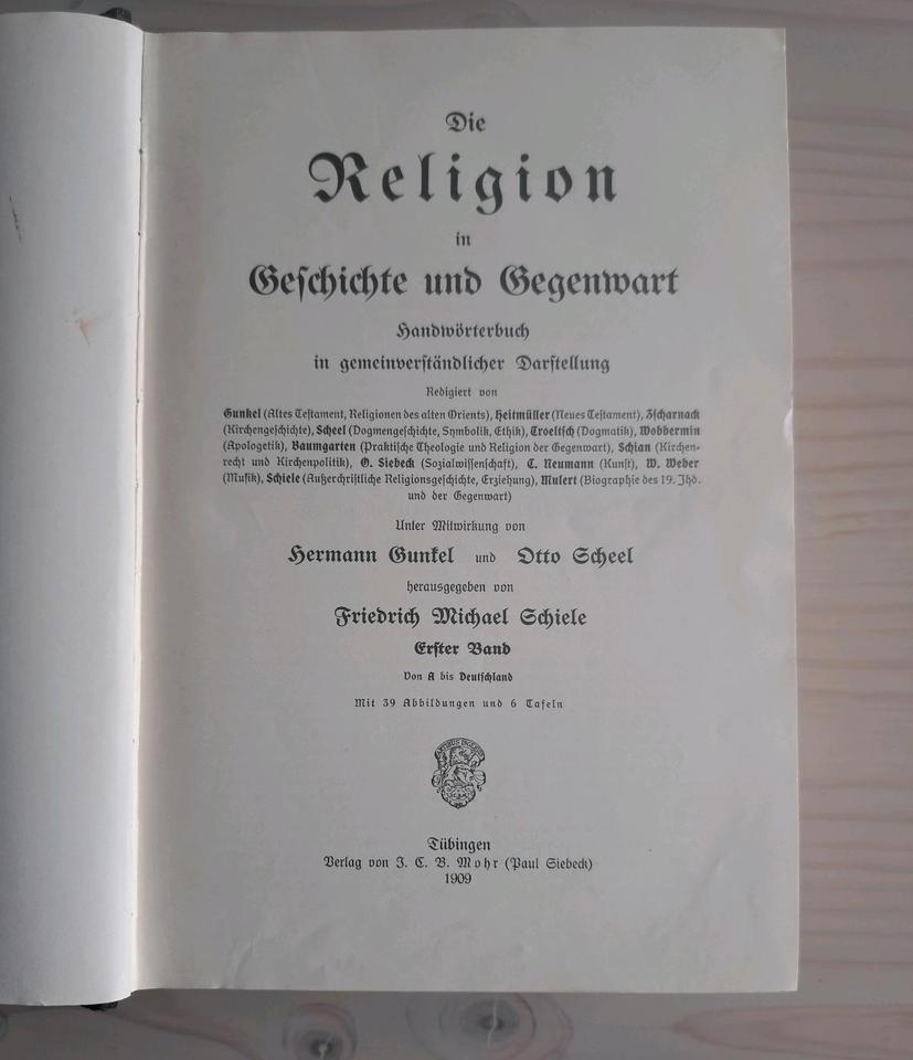 Die Religion in Geschichte und Gegenwart, Erstausgabe 1909-1913 in Bonn