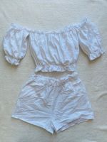 Set Zweiteiler Bluse off-shoulder Shorts weiß Gr. L Bayern - Mainburg Vorschau