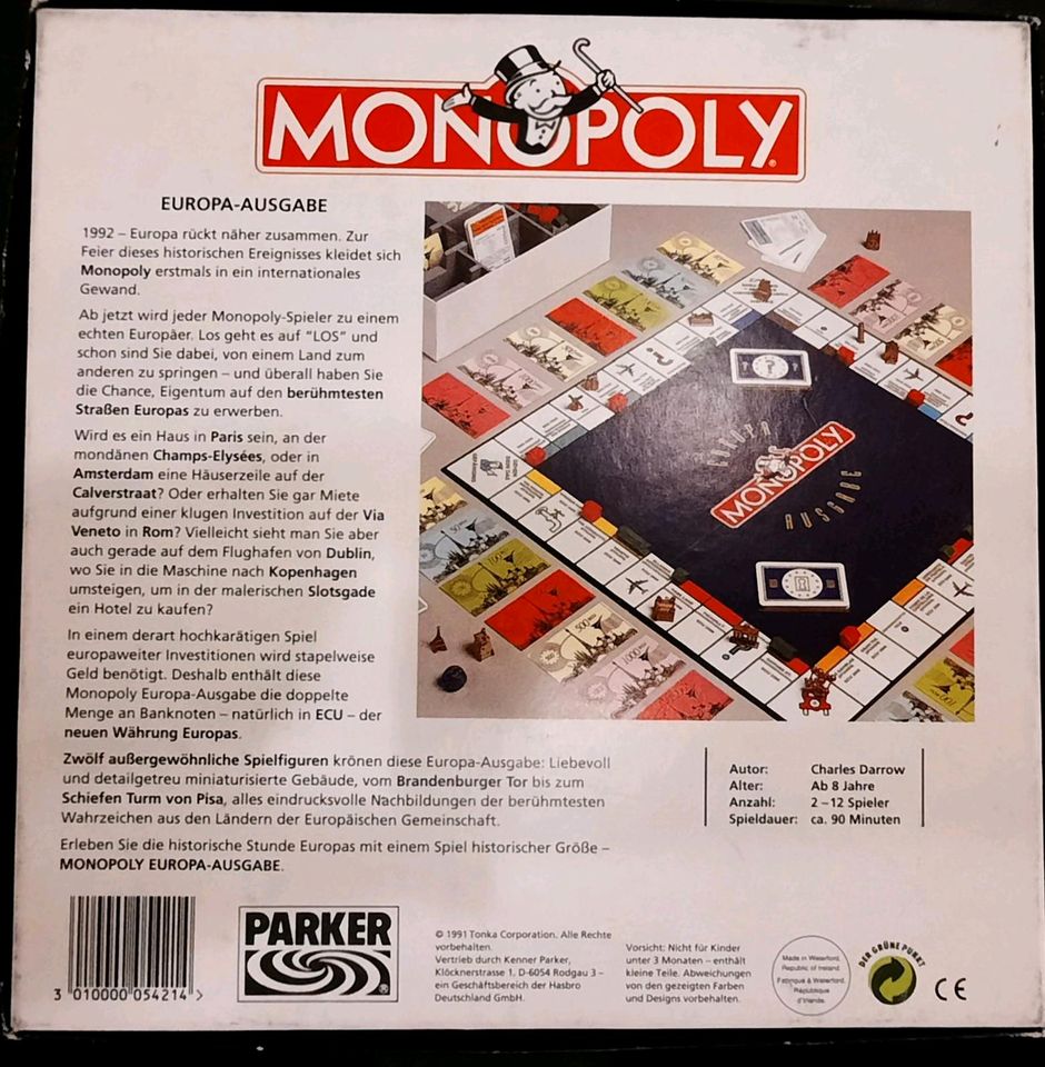 Monopoly Spiel Europa Ausgabe  ! in Gundersheim