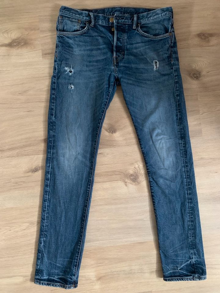 Blaue Jeans Hose H&M Größe W33/L34 Slim Straight in Lippstadt