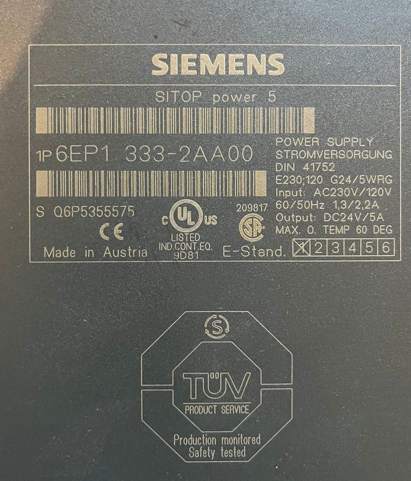 SIEMENS SITOP Netzteil Stromversorgung 24V 5A in Dresden