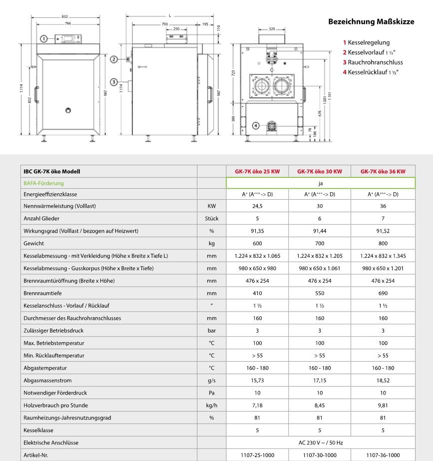 Holzkessel IBC GK-7K öko 25 kW Gusskessel Holzvergaser EEK: A+ in Neumünster