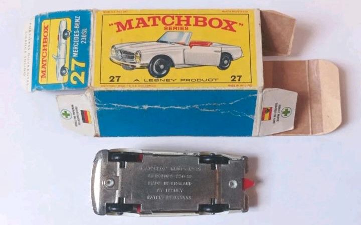 Matchbox RW #27d 1:60 Mercedes 230 SL weiß mit 'E' Box Lesney in Berlin