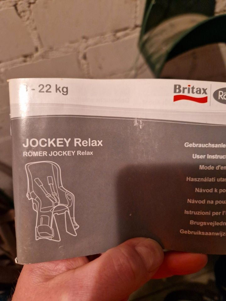 Römer Jockey Relax Fahrrad Kindersitz (2 Halter; blau/lila Bezug) in Mainz