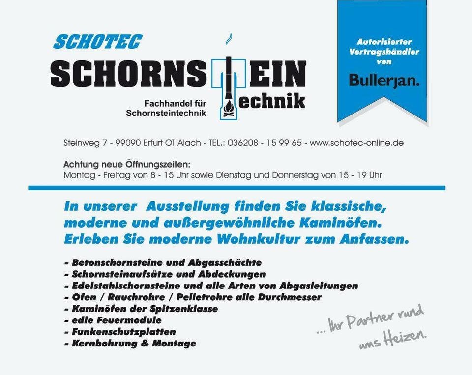 Schornstein DN16+18+20 dreischalig / sofort verfügbar Erfurt-Thür in Erfurt