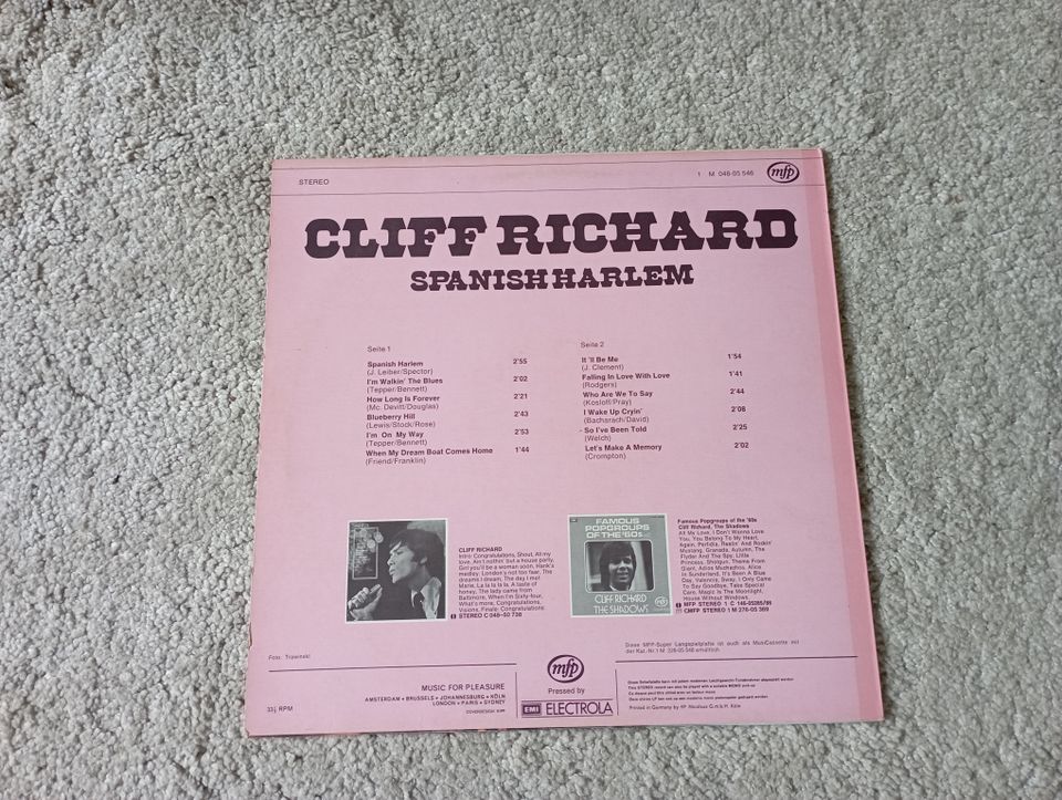 Cliff Richard, Spanish Harlem, LP, Schallplatte, top Zustand in Hilter am Teutoburger Wald