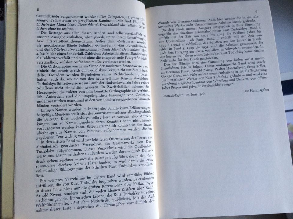 Kurt Tucholsky:  Gesammelte Werke.  3 Bände / Literatur in Geist