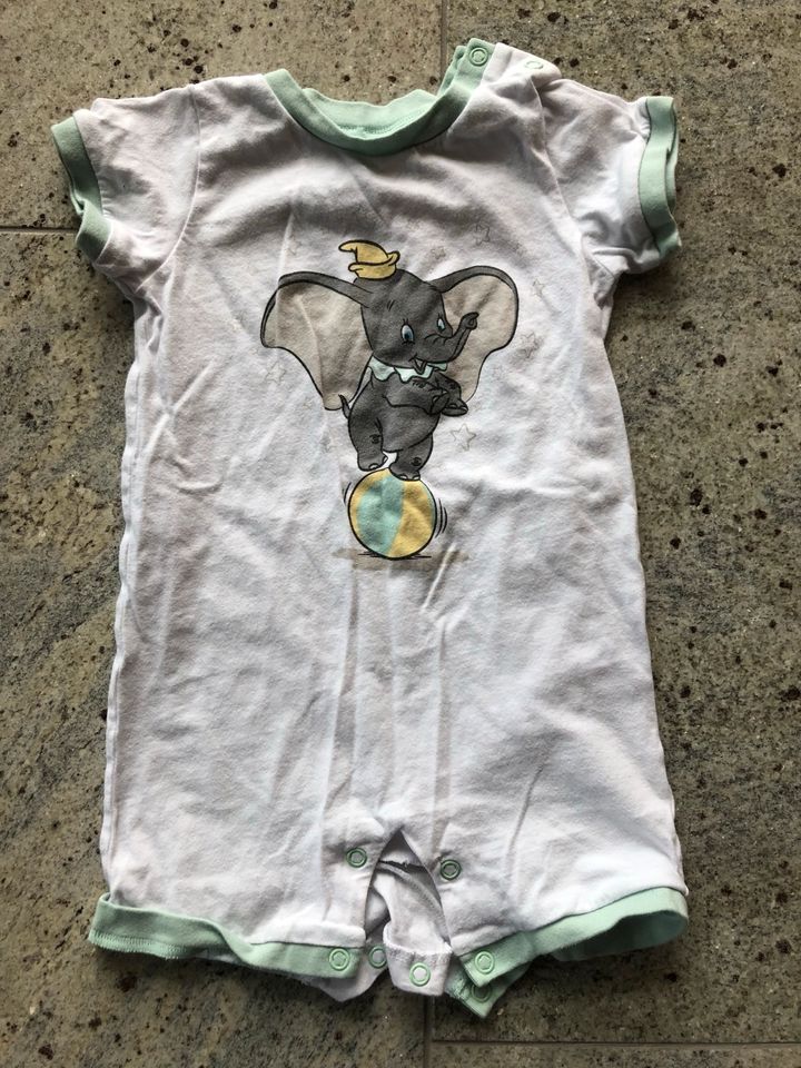 H&M Schlafanzug kurzarm 80 Schlafstrampler Disney Dumbo Einhorn in Karlsdorf-Neuthard