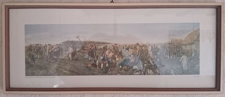 Gemälde "Die Einwanderung der Donauschwaben im 18. Jahrhundert" in Langfurth