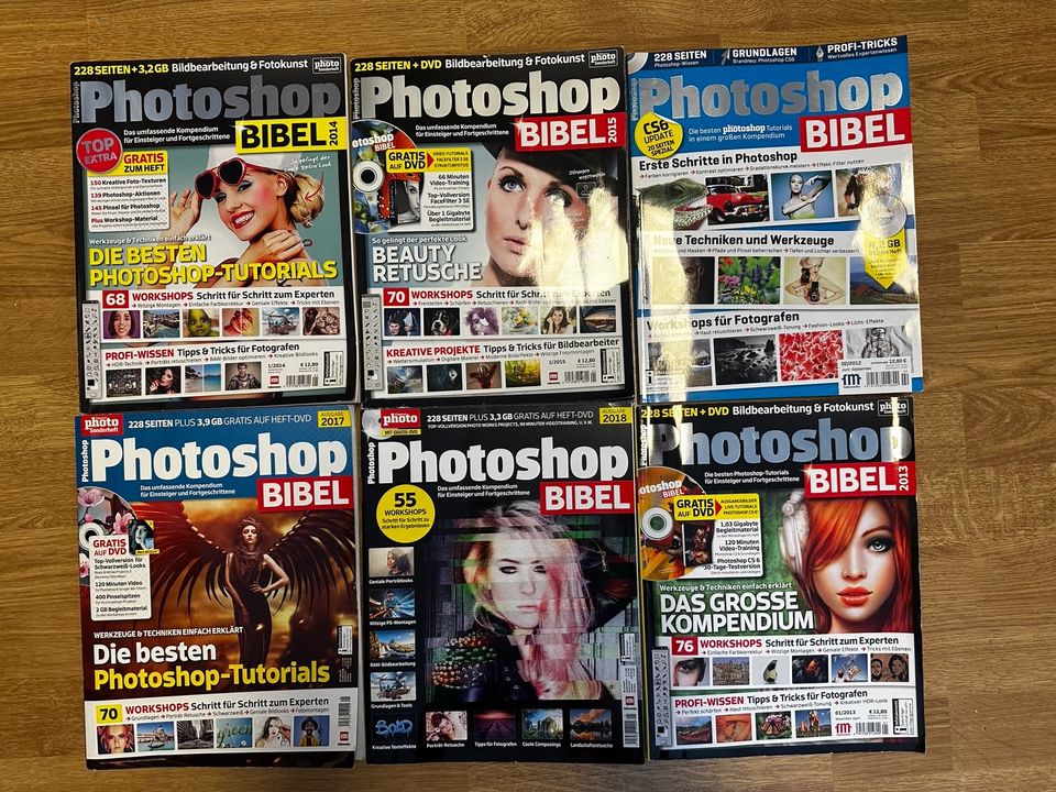 Photoshop Bibel  2013 - 2018  6 Hefte  Bilderbearbeitung in Dortmund
