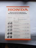 HONDA Motorrad-Preisliste von 1977 Bayern - Garmisch-Partenkirchen Vorschau