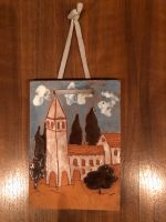 Terrakotta Fliese Bild bemalt Souvenir Kirche blau Deko wanddeko Rheinland-Pfalz - Koblenz Vorschau