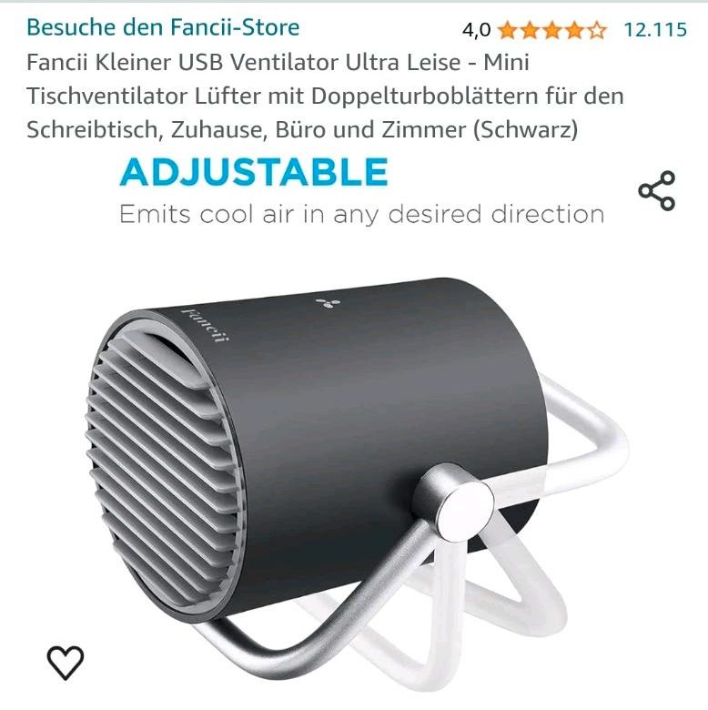 USB Ventilator Mini TwinTurbo USB-Fan NEU in Oftersheim