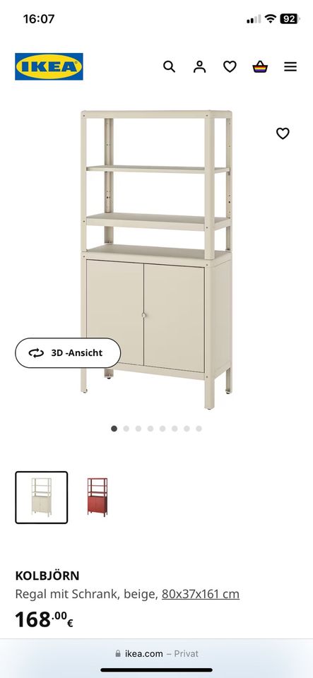 Schrankregal von Ikea für Innen und Außenbereich in Geist