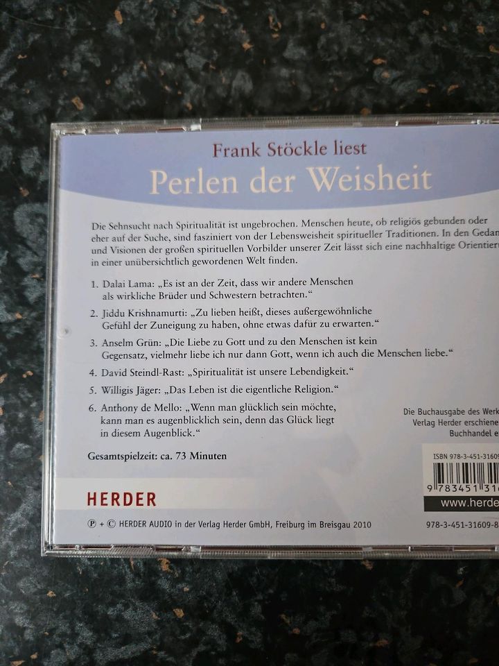 CD Perlen der Weisheit: Dalai Lama, Anselm Grün, Willigis Jäger in Gerhardshofen