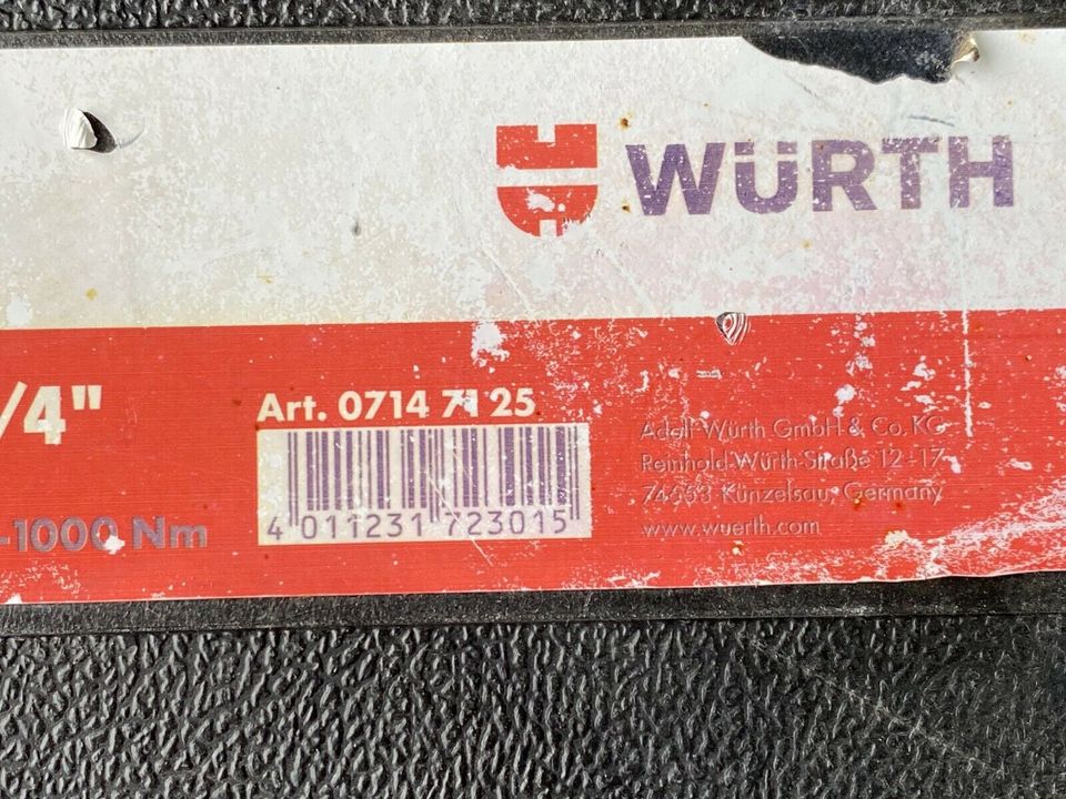 Würth Drehmomentschlüssel 3/4 Zoll 300 - 1000 Nm Art. 07147125 in Lingen  (Ems) - Biene | Heimwerken. Heimwerkerbedarf gebraucht kaufen | eBay  Kleinanzeigen ist jetzt Kleinanzeigen