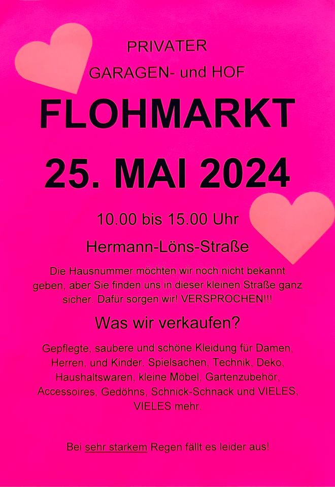 Garagen Flohmarkt ☀️ 25.Mai ☀️ Dortmund (Gartenstadt) ☀️ in Dortmund