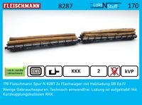 170 Fleischmann Spur N 8287 2x Flachwagen mit Holzladung DB Ep.IV Hessen - Eschwege Vorschau