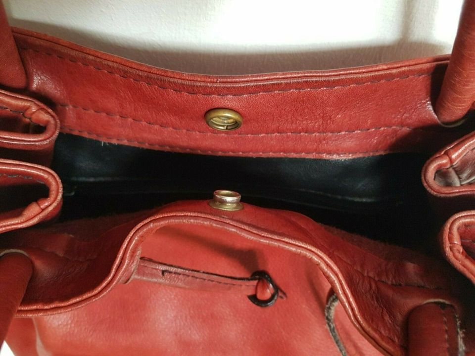 Vintage Ledertasche Beutel Echtleder in Haste